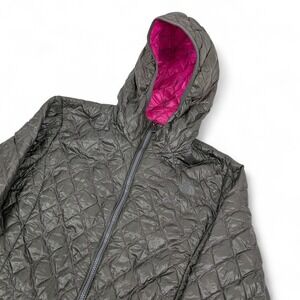 The North Face Thermoball Hooded Parka Women's Medium Gray Pink Insulated Gorp